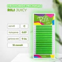 Ресницы неоновые зеленые Rili Juicy - 16 линий - MIX Ресницы неоновые зеленые Rili Juicy - 16 линий - MIX