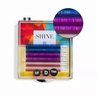 Ресницы мини elSHINE (Шайн) цветные (голубой/фиолет/сиреневый)